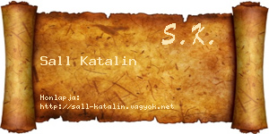 Sall Katalin névjegykártya